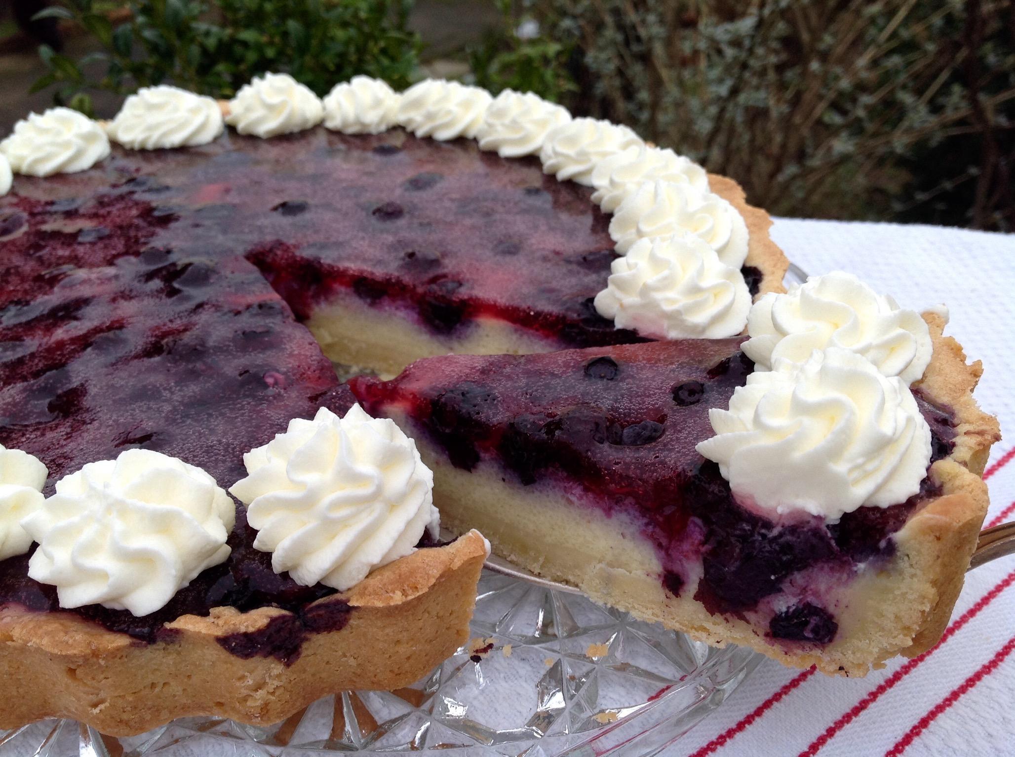 Blaubeerkuchen mit Grießpudding